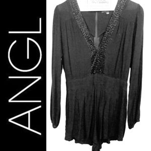 ANGL SEXY SEQUIN LONG SLEEVE ROMPER